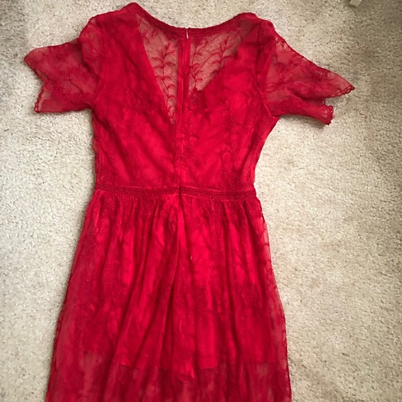 Bershka embroidered red summer dress size S - Picture 3 of 6